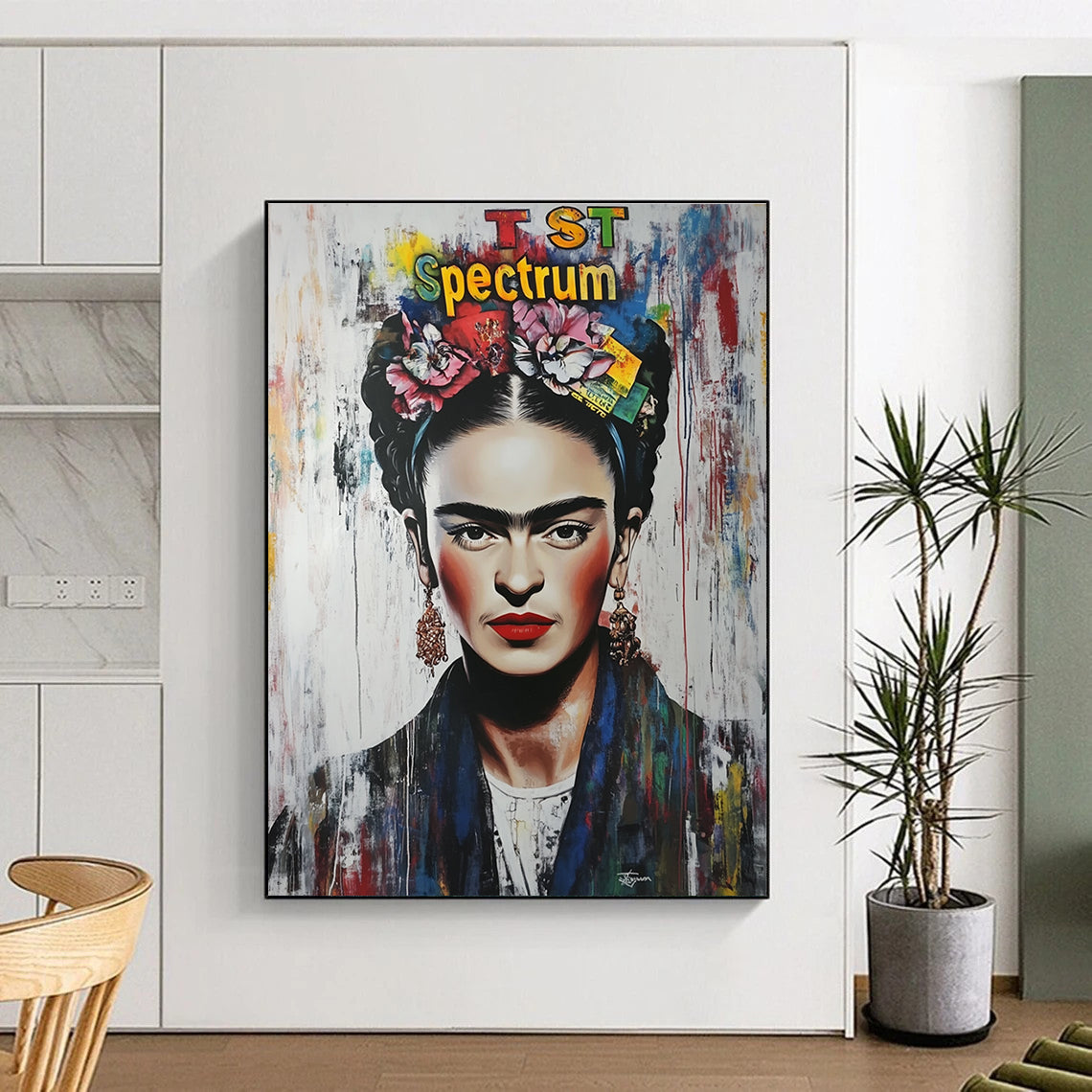 Frida - Inspired Portrait Vibrant Cultural Abstract Painting GAB0280