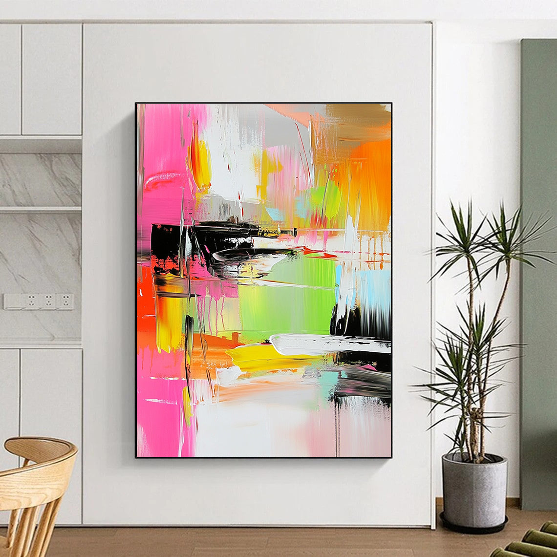 Neon Color - Clash Abstract Painting for Trendy Cafes GAB0888