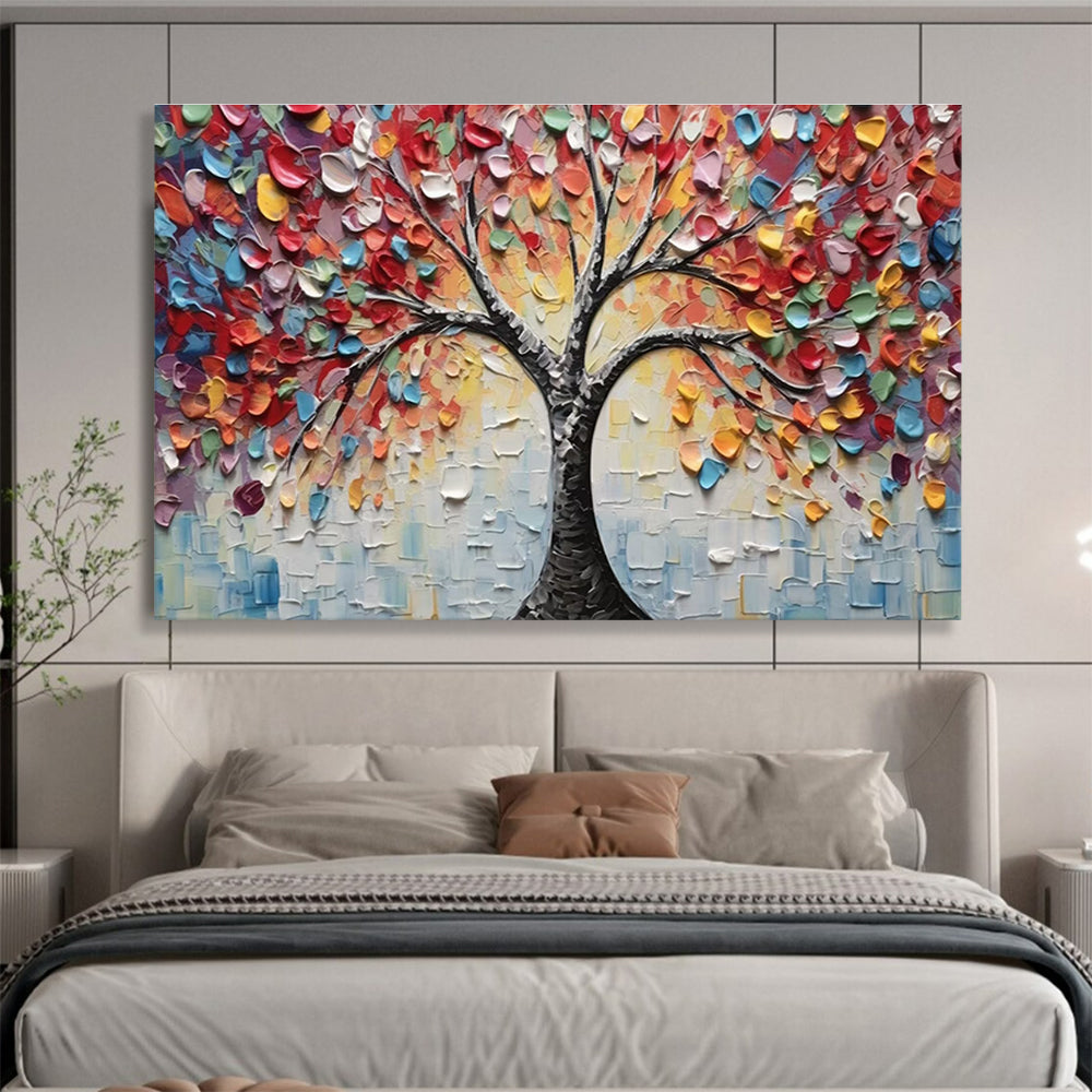Colorful 3D Tree Abstract Painting for Art Galleries YHT169