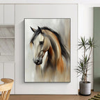 Graceful Horse Portrait Abstract Painting with Subtle Textures GAB0012