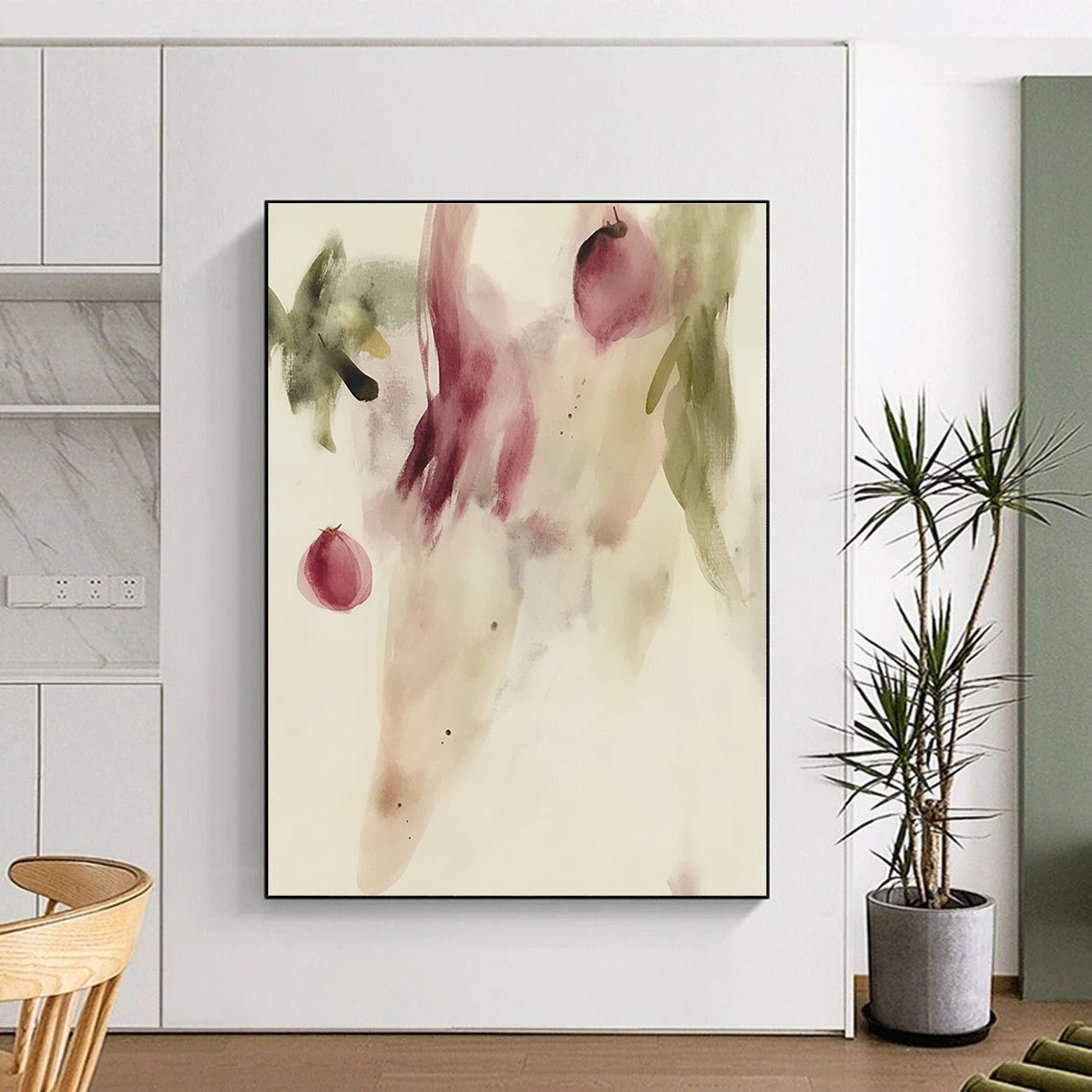 Watercolor Flowers and Buds Delicate Botanical Abstract Painting GAB0347