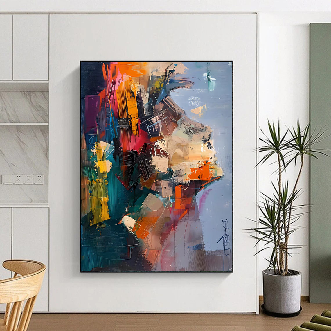 Dynamic Abstract Portrait of a Face Painting for Artistic Spaces HENG285