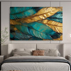 Feather Abstract Painting for Sophisticated Bedroom Retreats YHT298