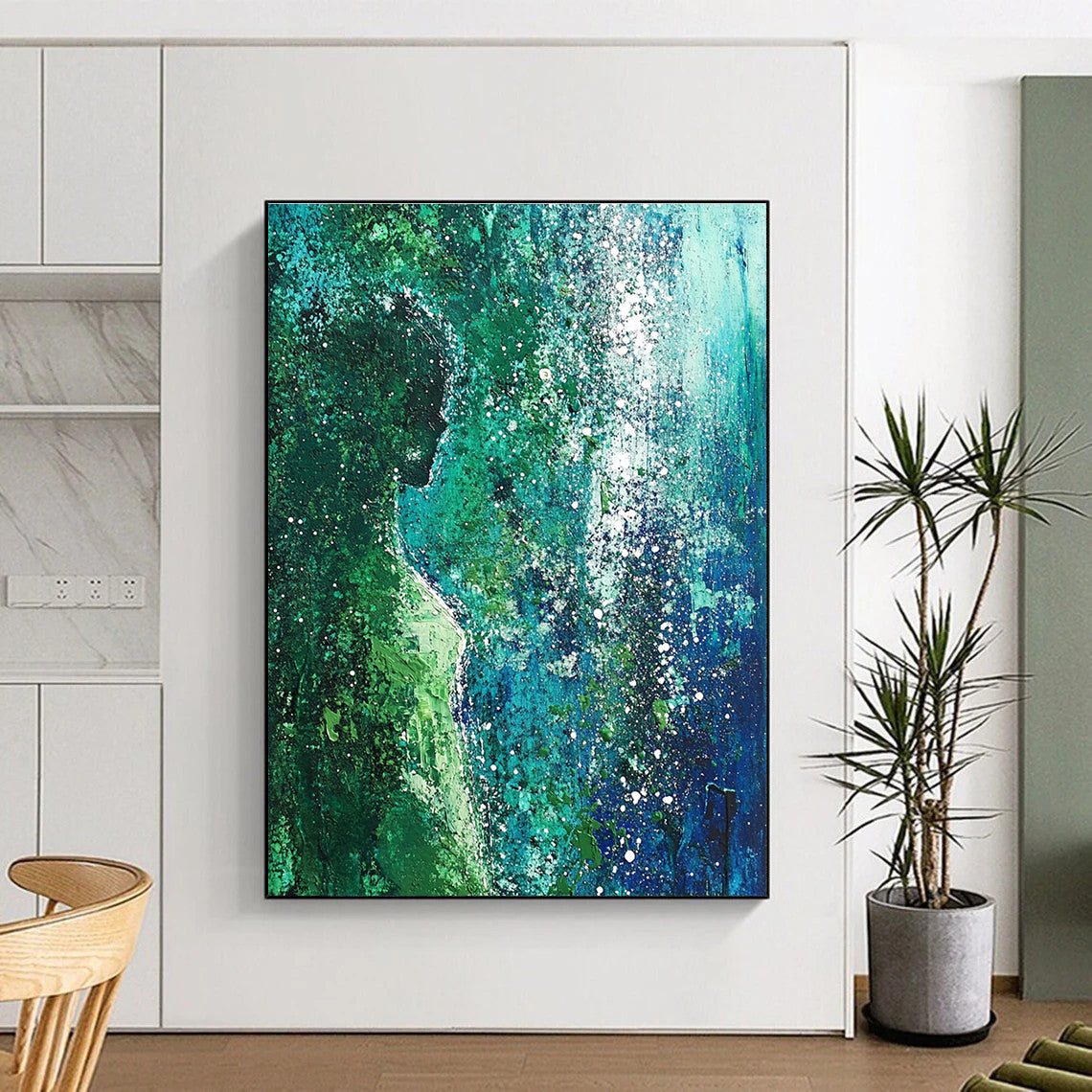 Hidden Figure in Green - Enigmatic Nature Abstract Art GAB0506