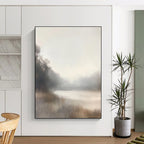 Misty River Scene Abstract Painting for Tranquil Spa Retreats GAB1277