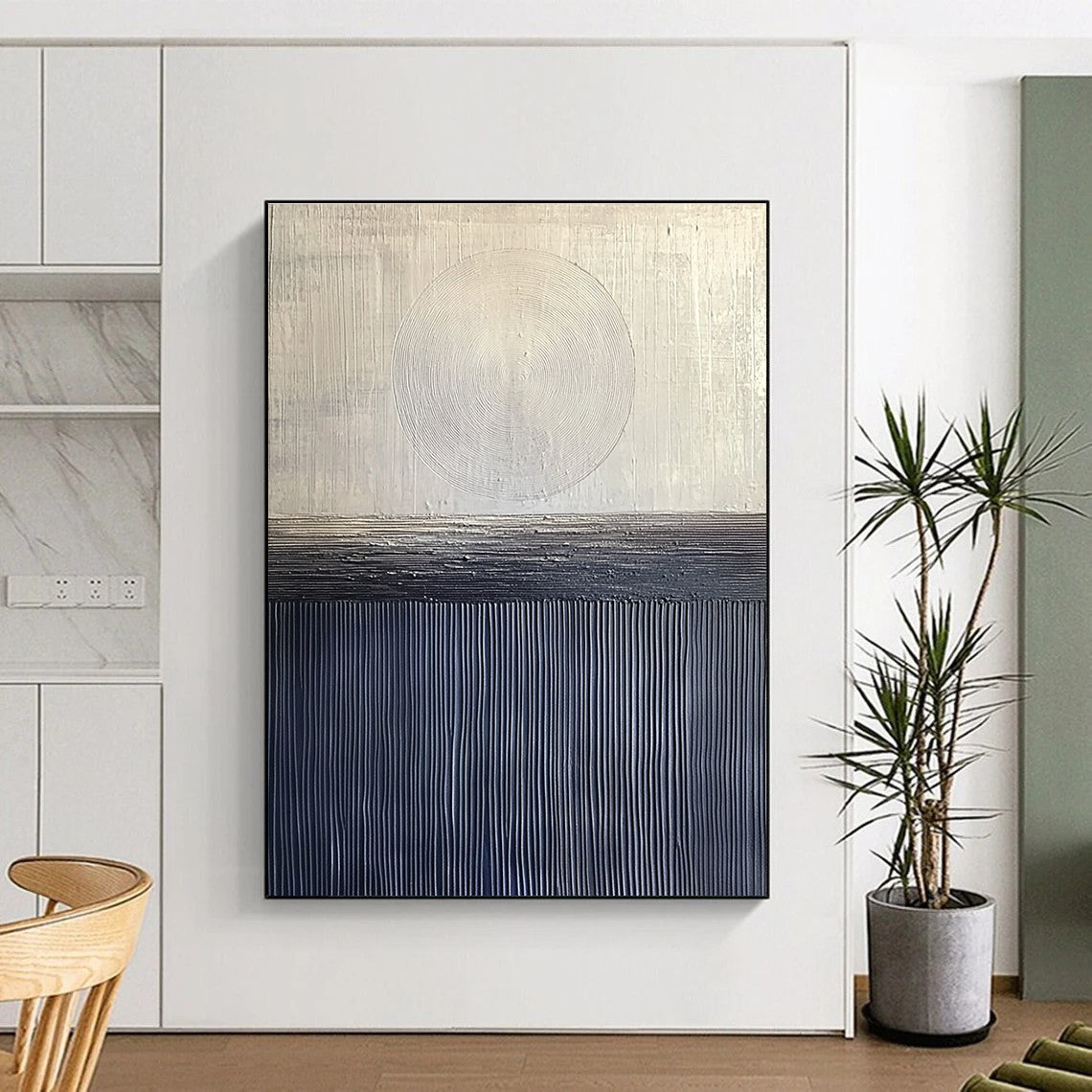 Silver and Black Textured Layers Painting of Industrial Chic GAB0166