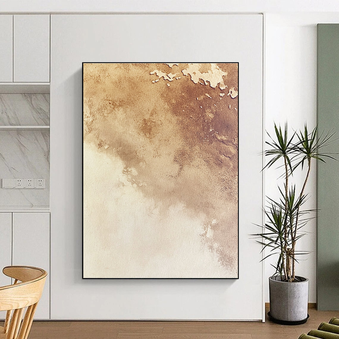 Brown Watercolor Wash Abstract Painting with Gentle Flow WINK005