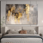 Gray and Gold Abstract: Elegant Contrast in Muted Tones Abstract Painting ABS167