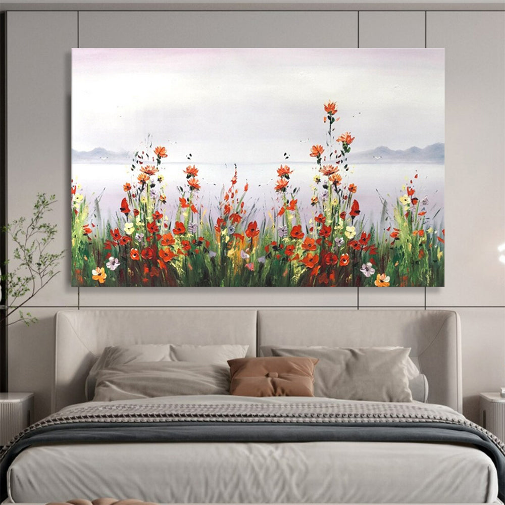 Floral Seaside Abstract Painting for Garden - Themed Cafes YHT189