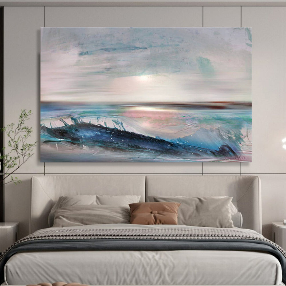 Serene Sea Abstract Painting for Coastal Retreats YHT148
