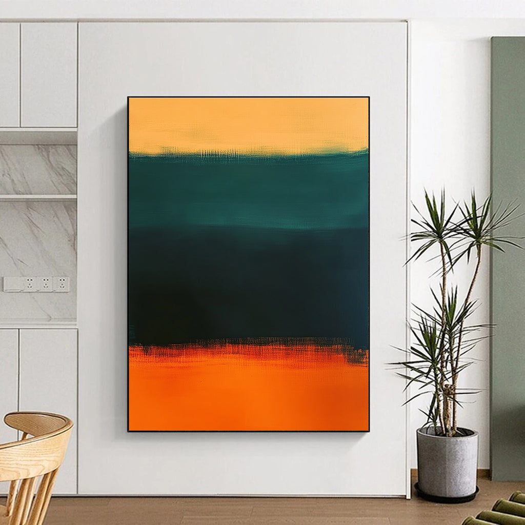 Reverse Gradient Bands Abstract Painting with Unique Contrast WINK157