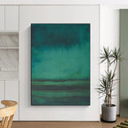 Teal Gradient Abstract Painting for Serene Spa Lounges HENG473