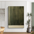 Green Corrugated Texture Minimalist Abstract Art GAB0372