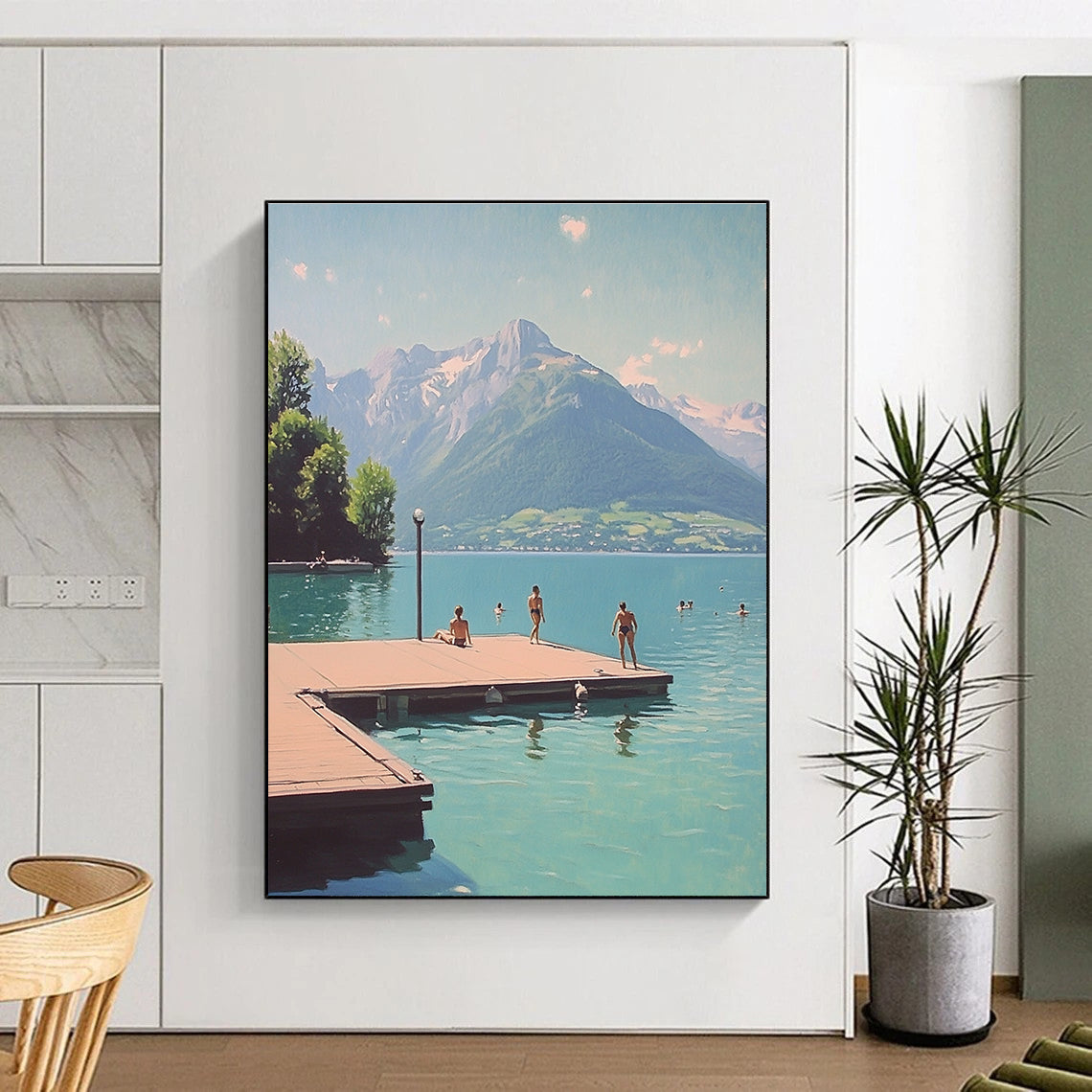 Lakeside Leisure Abstract Painting for Resort - Style Hotel Lobbies GAB1294