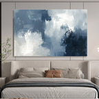 Moody Gray - Blue Abstract Painting ABS209