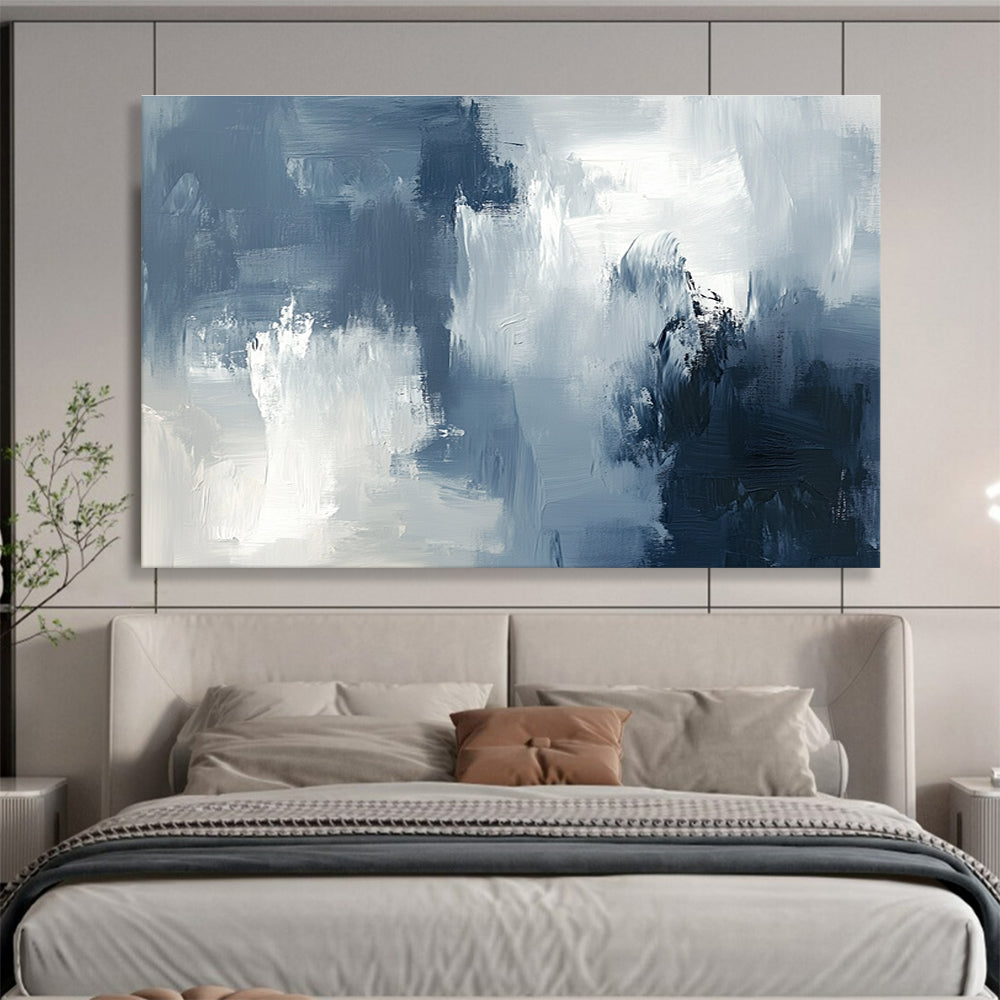 Moody Gray - Blue Abstract Painting ABS209