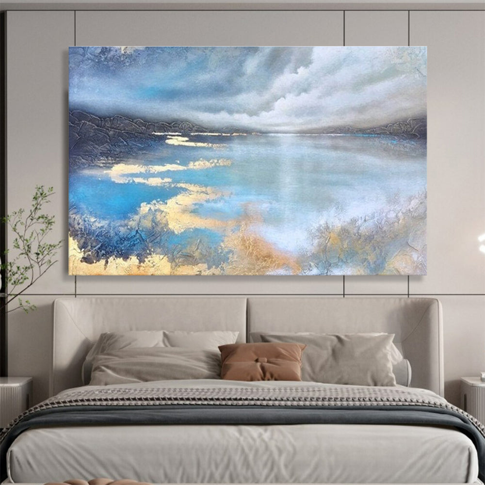 Lake Reflection Abstract Painting for Nature - Inspired Offices YHT192