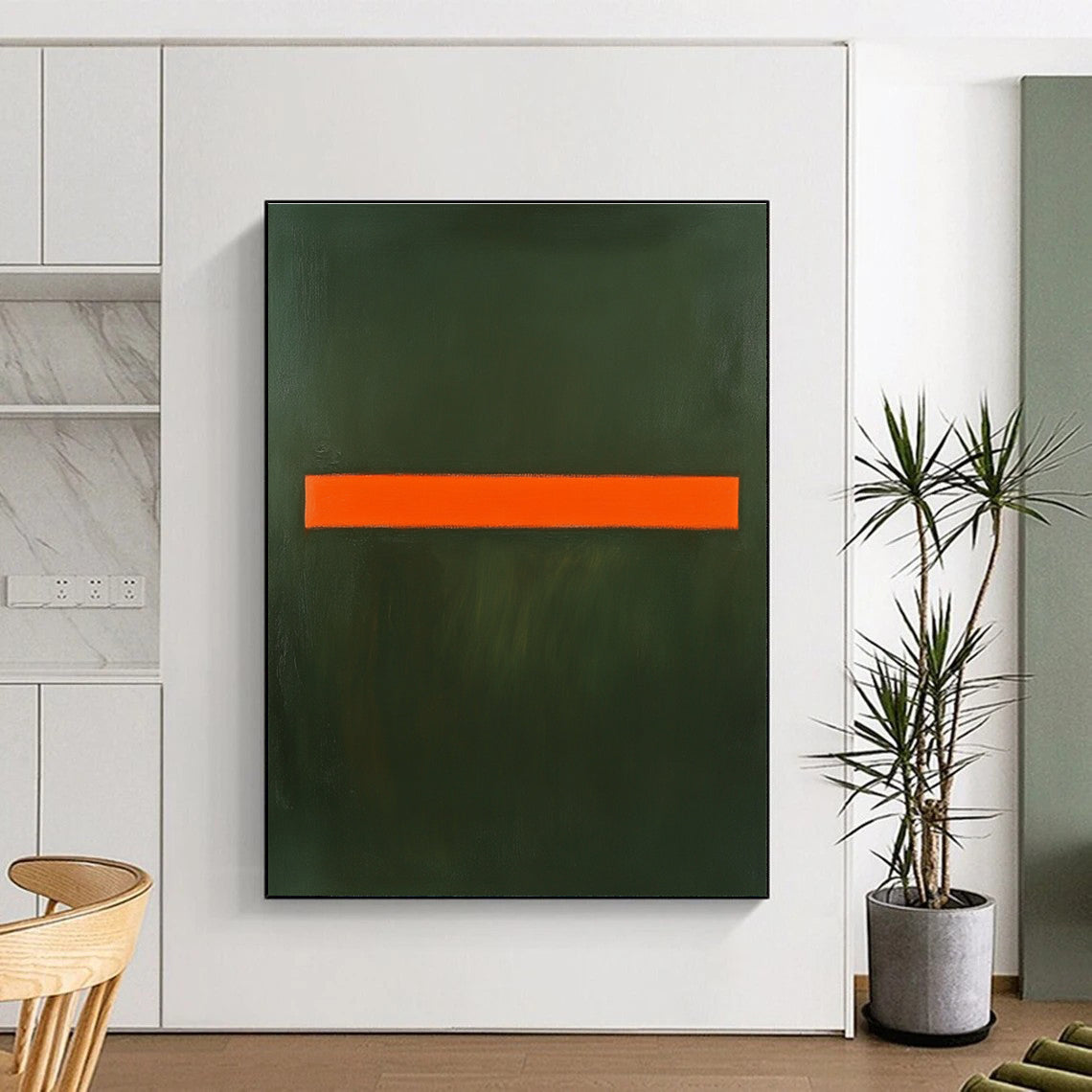 Minimalist - Striped Abstract Painting with Bold Contrast WINK857