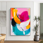 Colorful Curved Abstract Painting for Lively - Themed Playrooms GAB0961