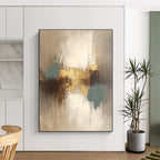 Gold Blue Gray Abstract Painting with Subtle Opulence WINK562
