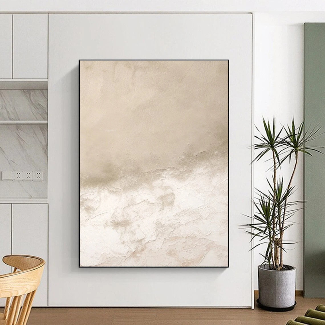 Neutral Textured Abstract Painting for Timeless Home Interiors HENG078