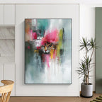 Colorful Cat Abstract - Expressive Feline Abstract Painting GAB0641