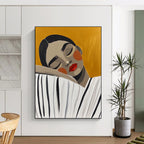 Sleeping Woman Abstract Painting for Minimalist Bedrooms GAB1023