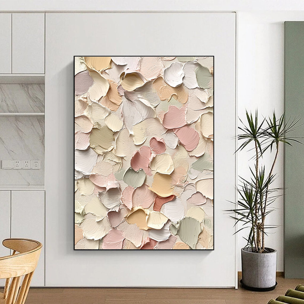 Colorful Palette Knife Petals Abstract Painting with Vibrant Energy WINK054