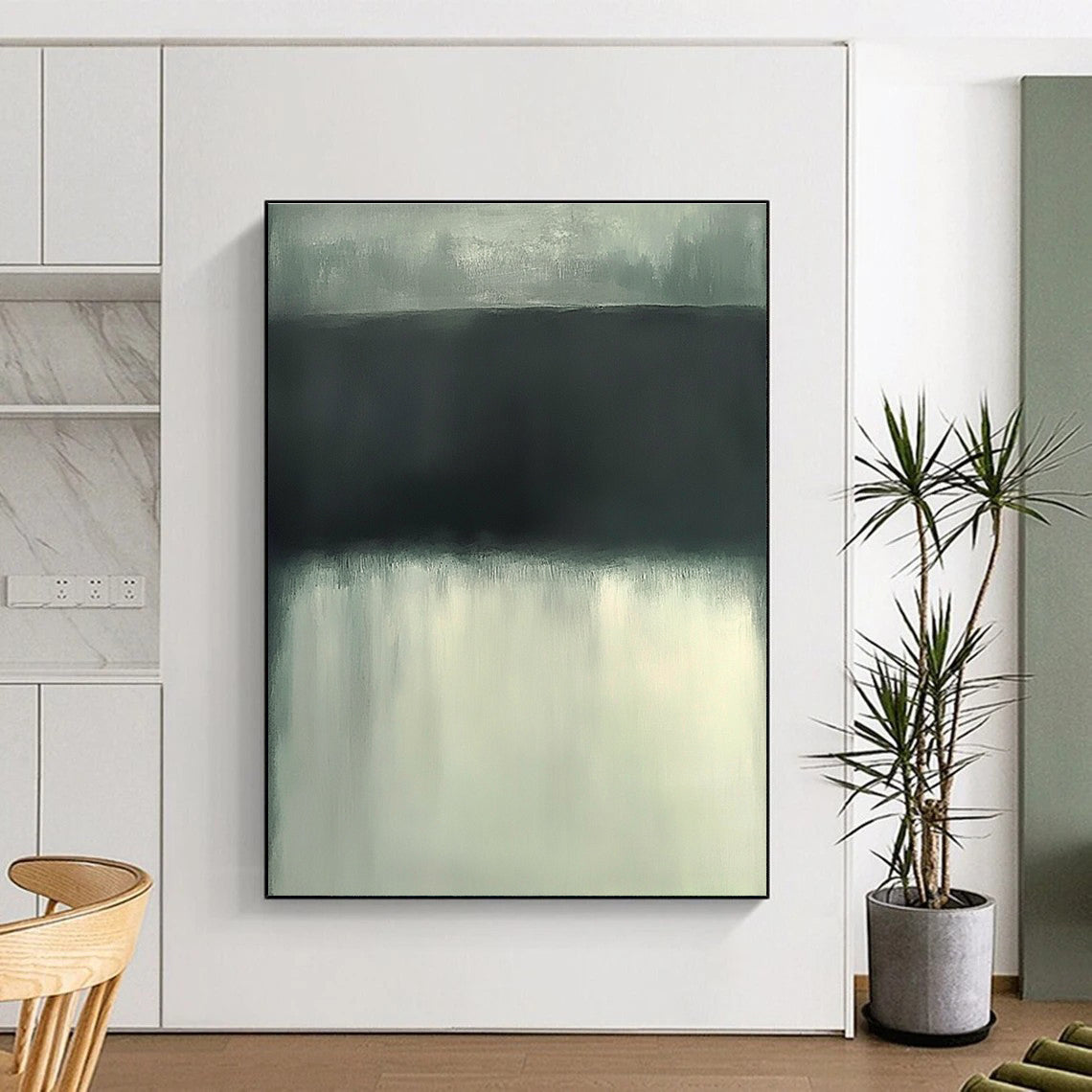 Minimalist Gray Abstract Painting for Zen - Inspired Meditation Spaces GAB1205
