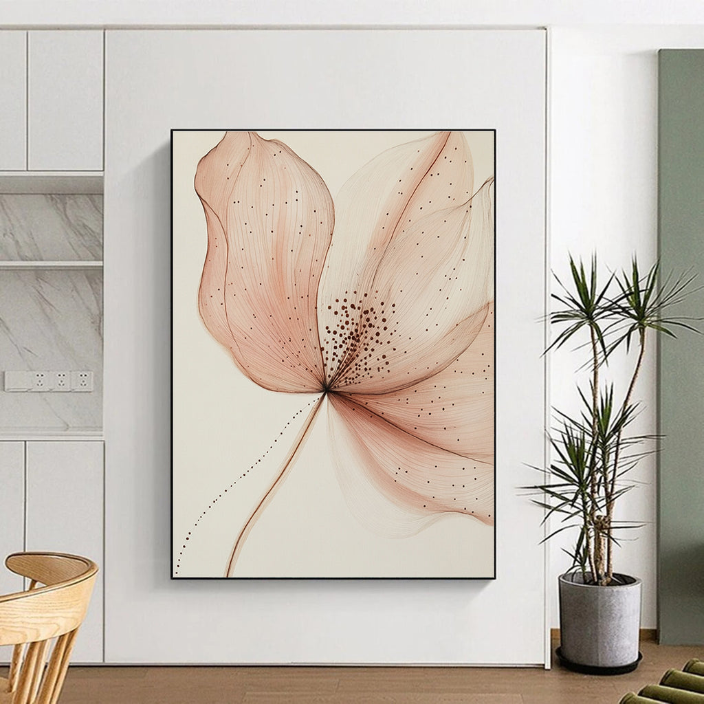 Delicate Flower Drawing Intricate Botanical Abstract Art GAB0352