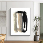 Black - Gray Abstract Brushstrokes Painting for Edgy Urban Lofts HENG157