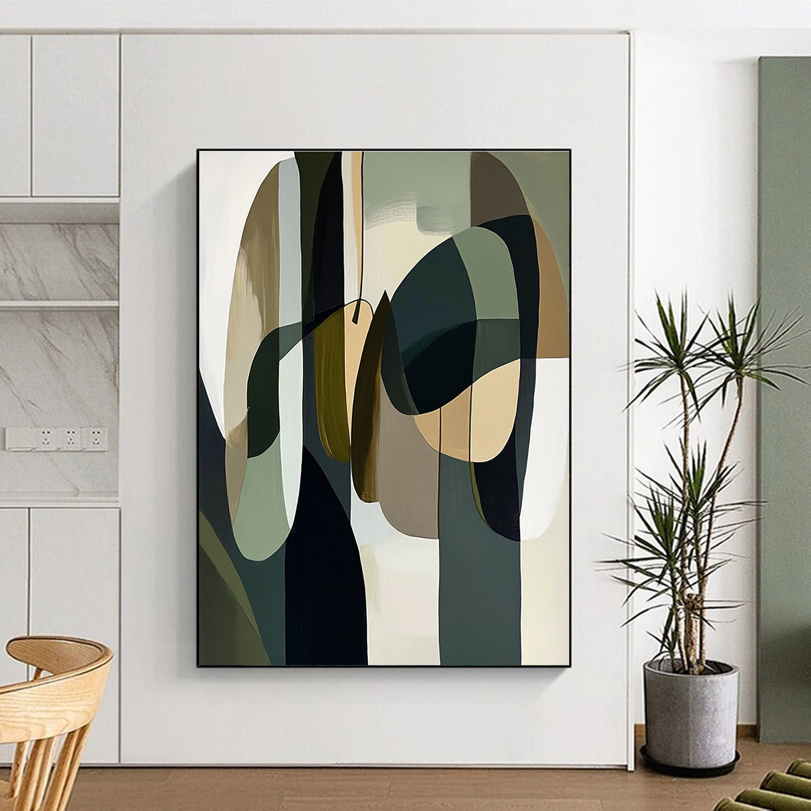 Organic Shapes Abstract Painting for Wellness Center Waiting Rooms GAB1224
