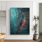 Teal and Pink Abstract Painting for Modern Art Gallery Feature Walls GAB1191