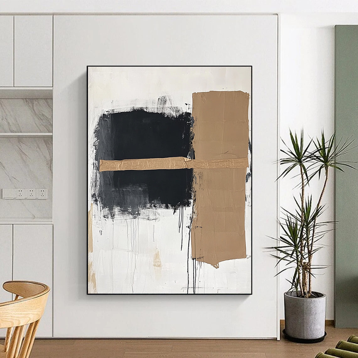 Mixed - Media Abstract Painting with Textural Contrast WINK821