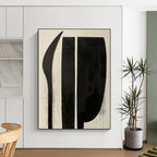 Black and White Shapes Minimalist Graphic Abstract Painting GAB0298