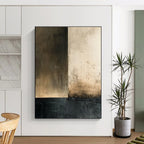 Neutral Tones Abstract Painting for Industrial - Chic Restaurant Dining Areas HENG016