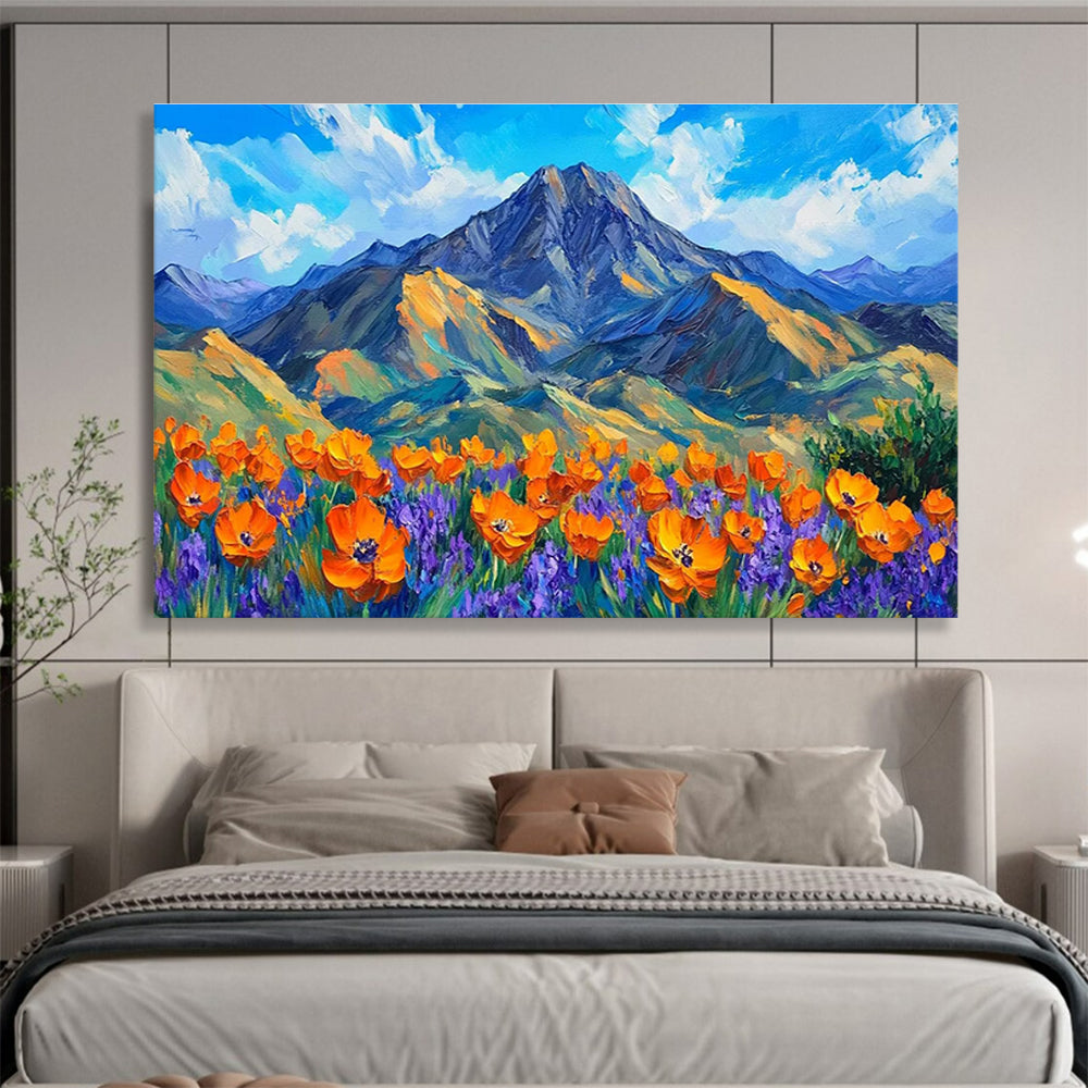 Mountain Poppy Abstract Painting for Outdoor - Enthusiast Bedrooms YHT419