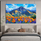 Mountain Poppy Abstract Painting for Outdoor - Enthusiast Bedrooms YHT419