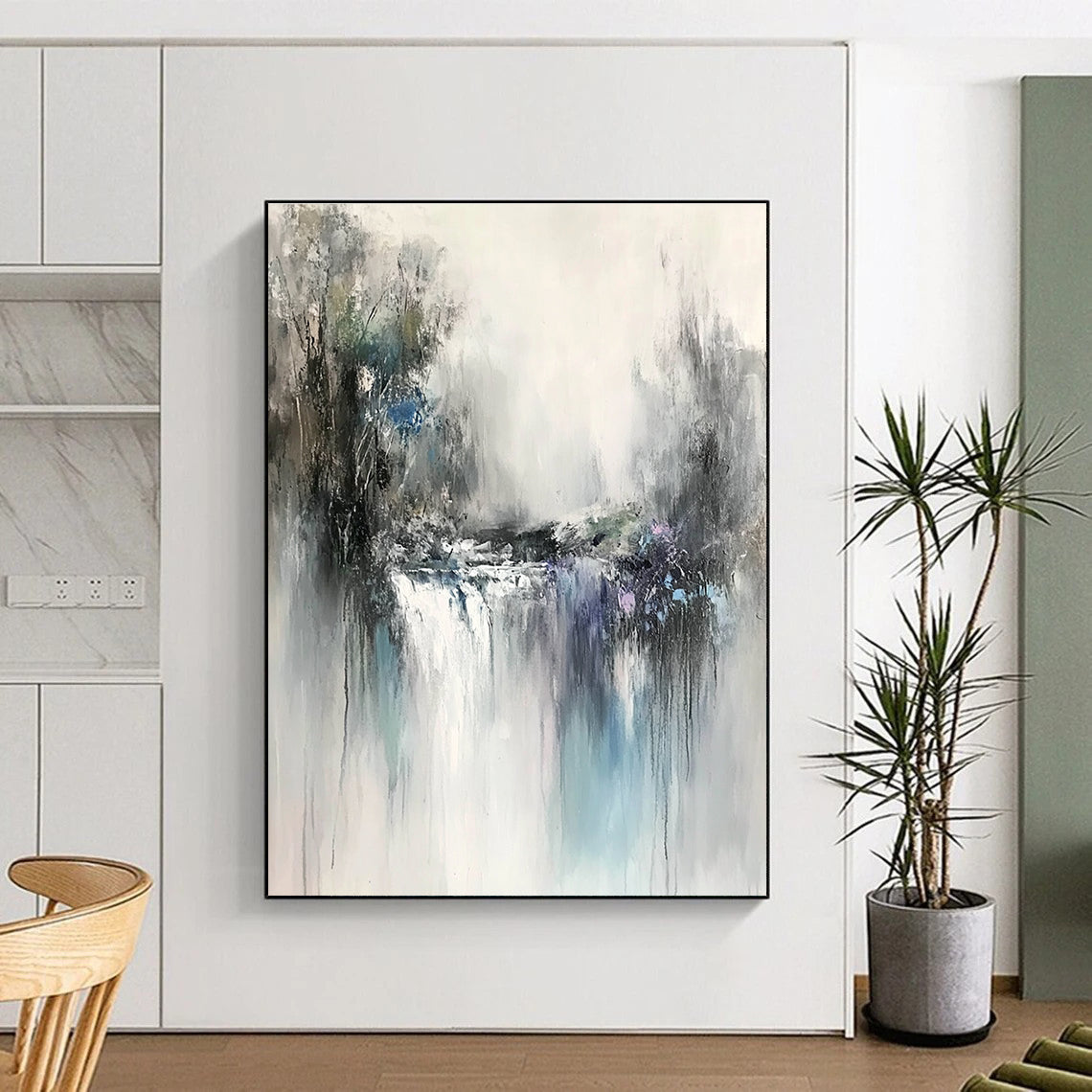 Misty Abstract Landscape Painting with Enigmatic Beauty WINK436