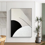 Black and White Minimalist Abstract Painting for Modern Art Galleries GAB0909