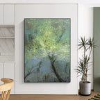 Enchanting Misty Forest Abstract Painting for Serene Spaces HENG247