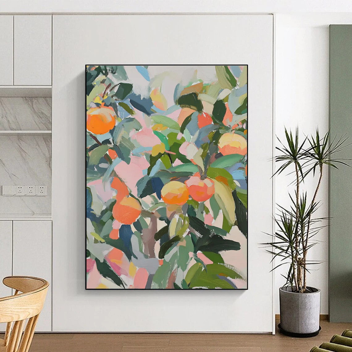 Citrus Tree Abstract Painting for Bright Breakfast Nooks HENG438