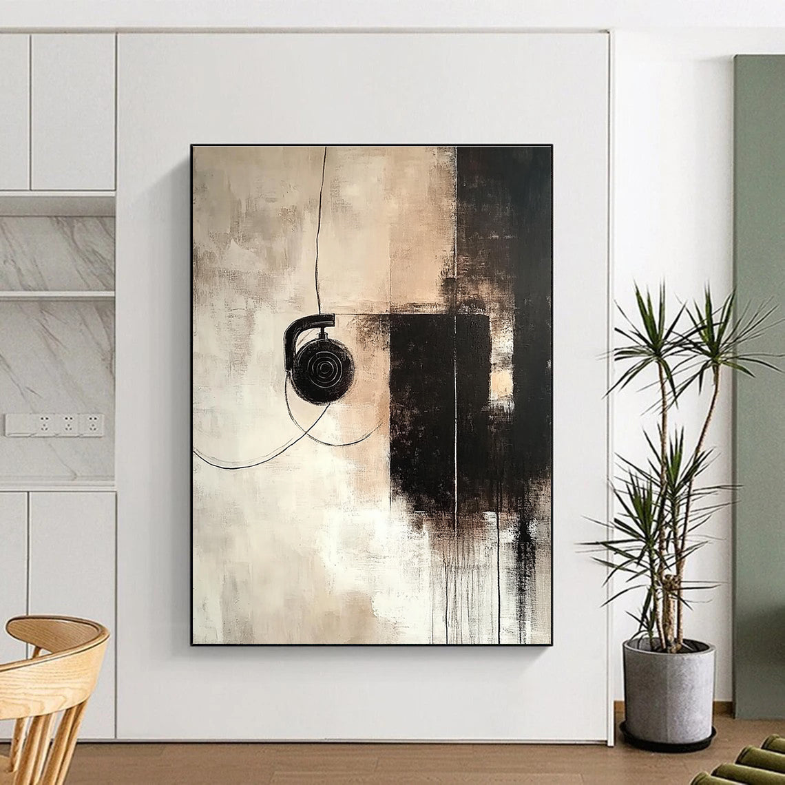 Headphone Abstract Painting for Music Lover’s Home Studios GAB1186