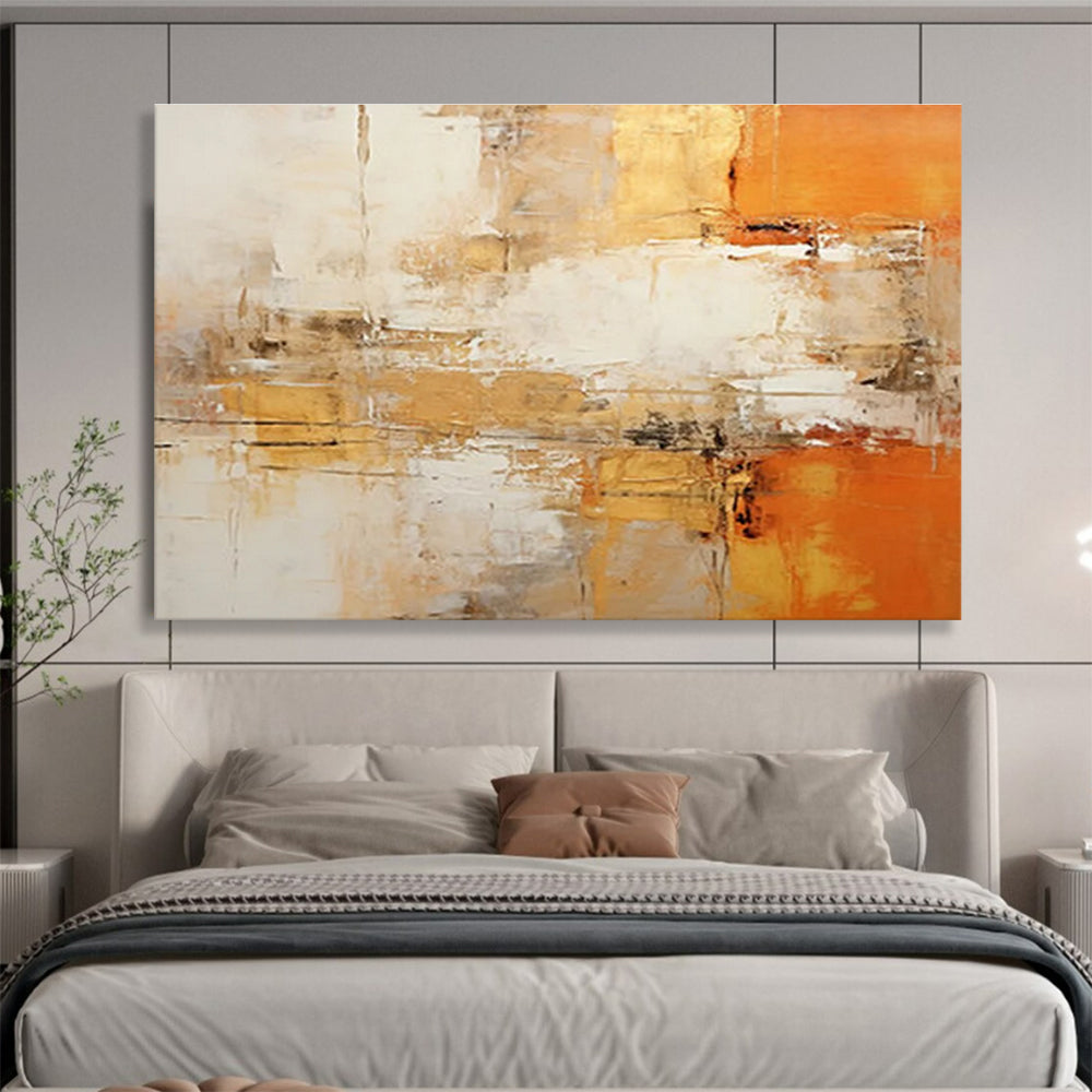 Warm Tones Abstract Painting for Inviting Interiors YHT095