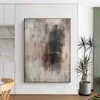 Gray and Brown Textured Abstract Painting with Rustic Charm WINK282