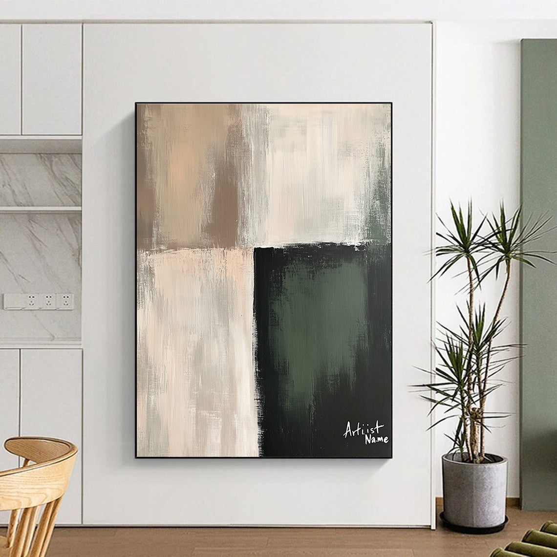 Contrasting Color Blocks Abstract Painting of Modern Simplicity GAB0208