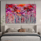 Pink and Purple Dripping Abstract Painting for Trendy Beauty Salons YHT351
