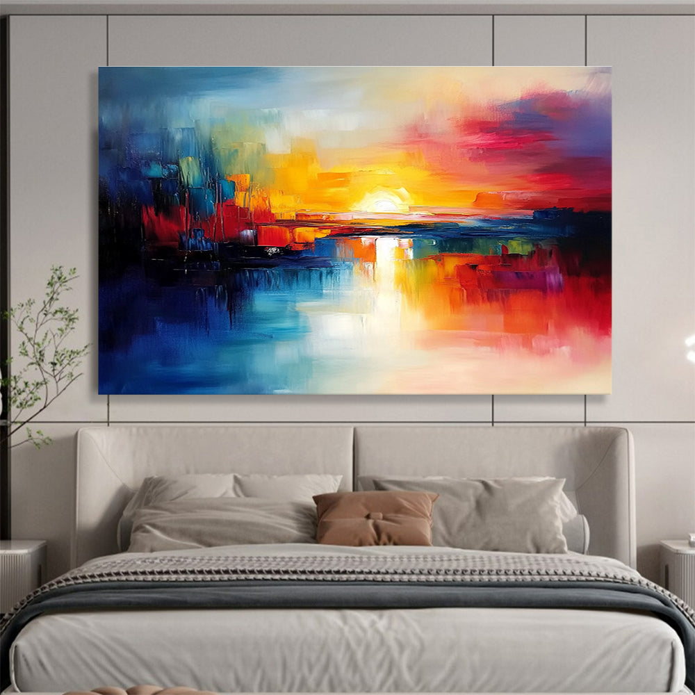 Colorful Abstract Sunset: Vibrant Emotions in Bold Hues Abstract Painting ABS152