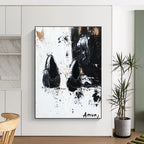 Black and White Shoe Abstract - Edgy Textured Abstract Art GAB0453
