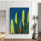 Minimalist Green Rocks Abstract Painting for Modern Minimalist Offices HENG093